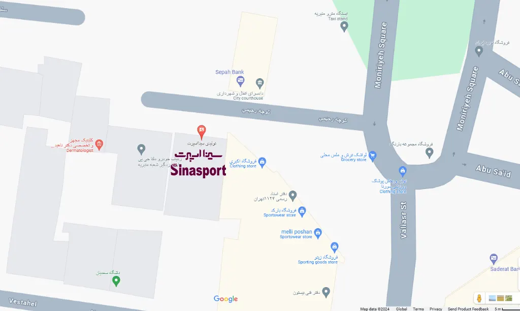 نقشه گوگلی سینا اسپرت